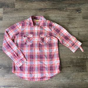 Eddie Bauer active plaid button down sz M